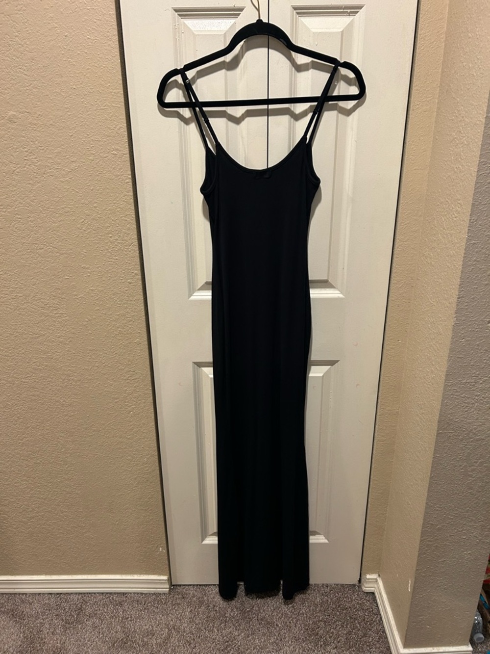 Skims Soft Lounge Slip Dress Ribbed In Onyx , MP - Picture 7 of 12